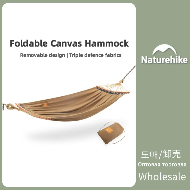 

Naturehike Outdoor Widening Removable Folding Canvas Hammock Camping Waterproof Double Swing Tour Portable Hammock Anti Rollover