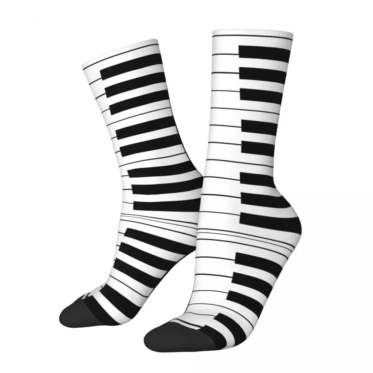 Hip Hop Retro Piano Keys Crazy Men's Socks Music Notes Unisex Harajuku Seamless Printed Funny Happy Crew Sock Boys Gift