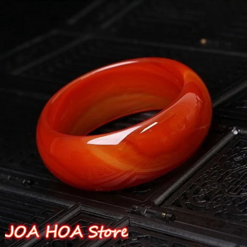 Emerald Wide Cuffs Female Sweet Red Charm Agate Bangle Good Luck Jewelry Bracelet