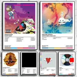 Rapper Kanye West Poster Pop Hip Hop Music Album Graduation Cover For Room Living Canvas Print Art Home Wall Decor Pictures Gift