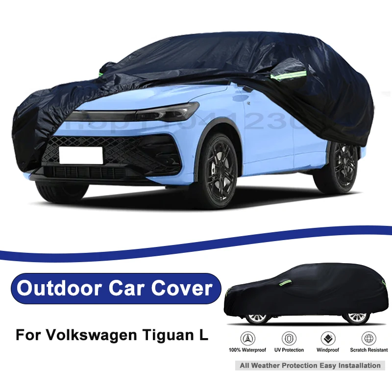 

Outdoor Full Car Cover For Volkswagen Tiguan L with Reflective Strips Waterproof Snowproof Dustproof UV Protection Auto