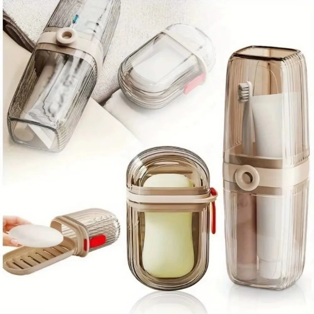 Portable Mouthwash Cup Soap Box, Wash Cup Toothbrush Storage Box Set, Home and Travel Dental Appliance Storage Supplies 1 Set