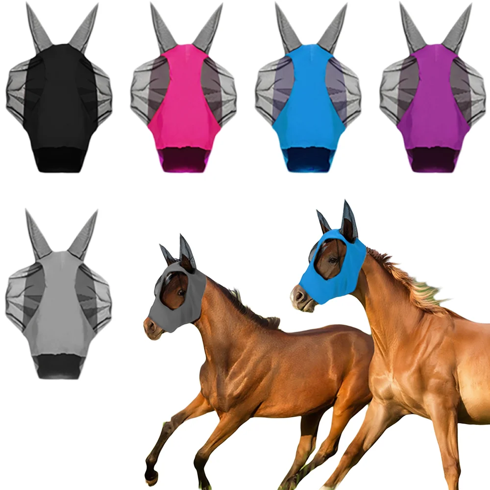 Horse Fly Mask Horse Running Face Mask, Anti-Insect Fly Sheet Horse Face Cover, 1PC