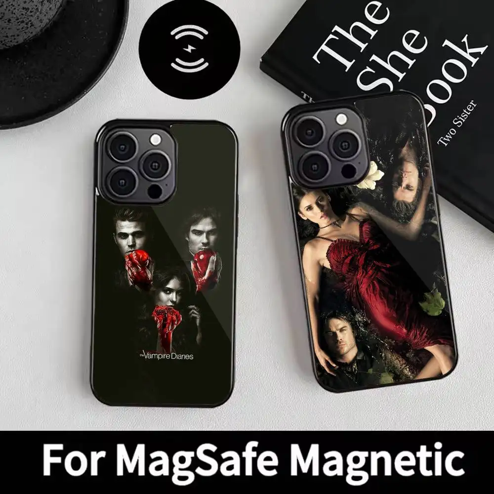 

The V-Vampire D-Diaries Phone Case For iPhone 17 16 15 14 13 12 Pro Max Plus for Magsafe Mirror Wireless Magnetic Cover