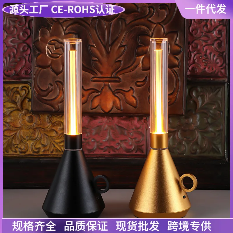 

Минималистичная перезаряжаемая сенсорная настольная лампа, уличный светильник для кемпинга, бар и ресторан, декоративная портативная лампа для окружающего освещения