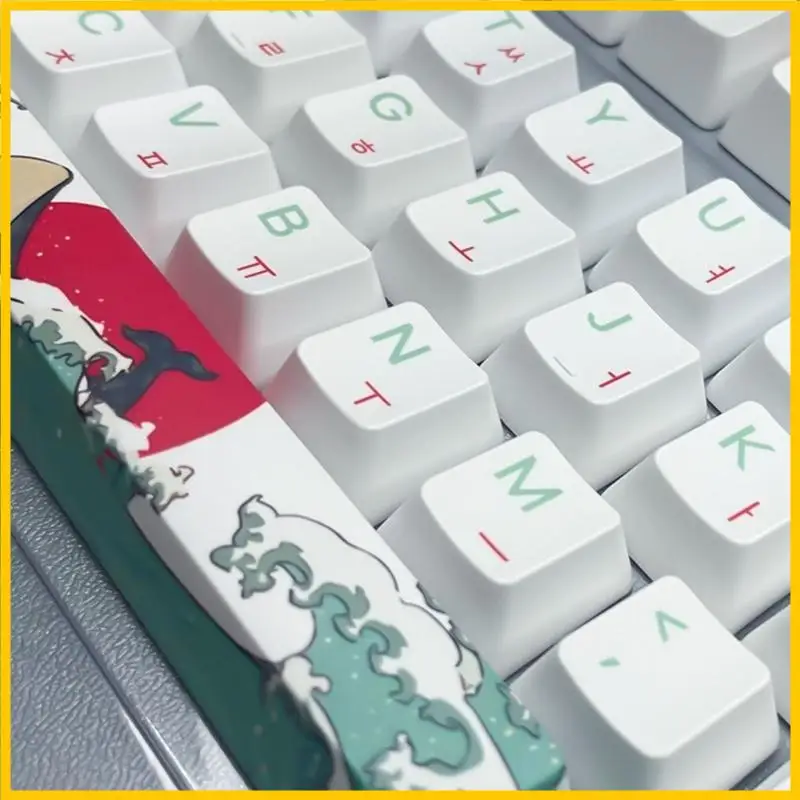 

Q1JF Эргономическая XDA/OEM -профиль Клюки Клавицы Коралловый море Тема для переключателей MX Клавиатура