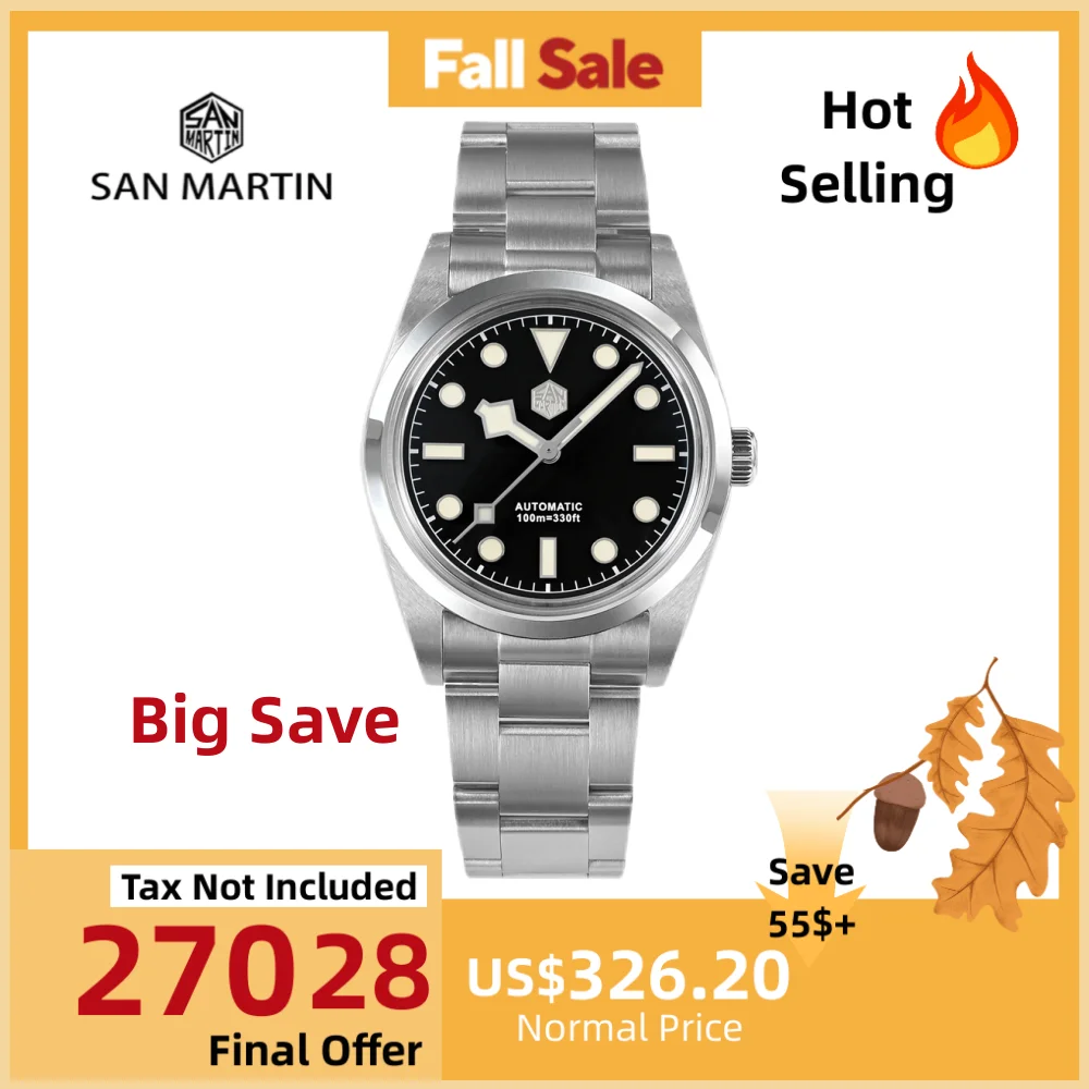 

San Martin 36 мм Explore Climbing Watch Автоматические механические часы SW200 PT5000 Наручные часы с автоподзаводом Снежинка 10 бар SN0021B-2