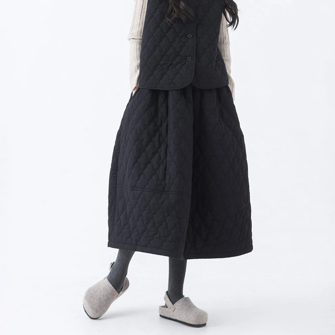 

Хлопковая юбка трапециевидной формы в стиле ретро с бриллиантами, женская зимняя теплая юбка трапециевидной формы большого размера с начинкой в стиле Лан...