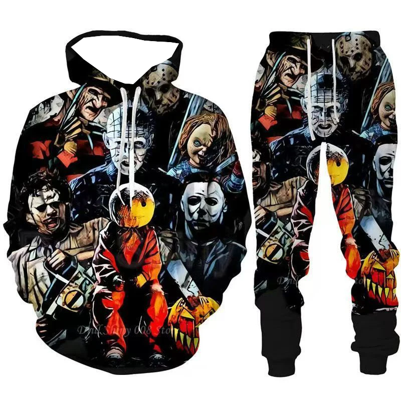 Pantaloni sportivi con cappuccio stampati in 3D di vendita calda autunno e inverno Set larghi, comodi e alla moda per uomo e donna 2025