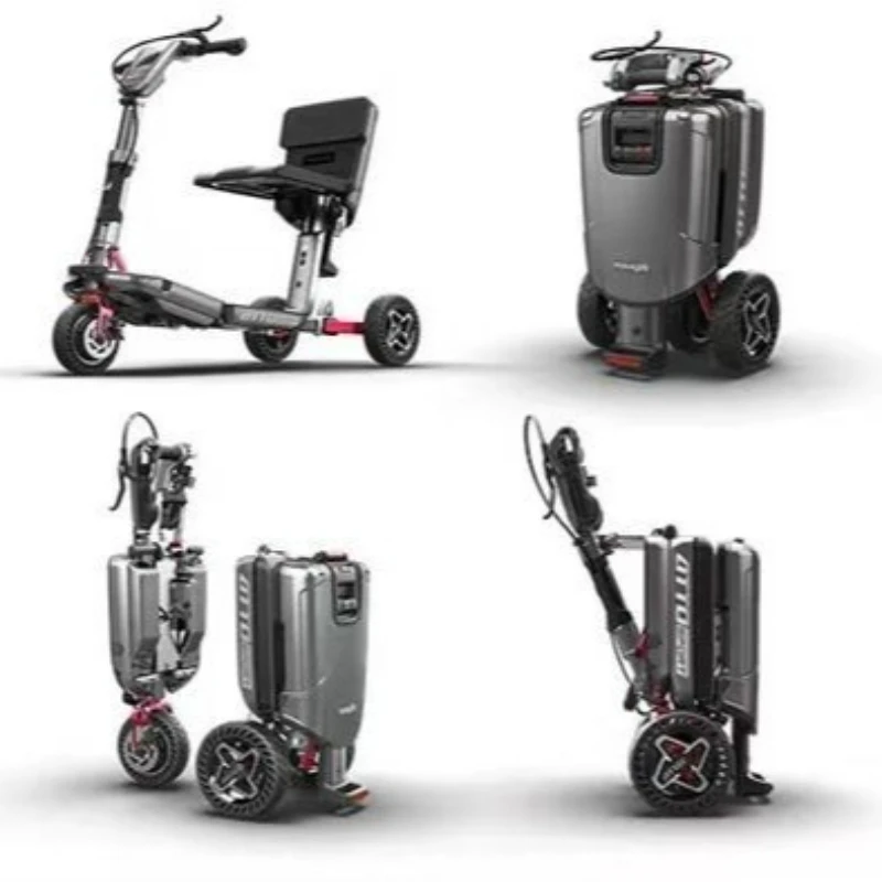 Intelligent electric tricycle elderly scooter one-button remote control electric folding battery car for the elderly