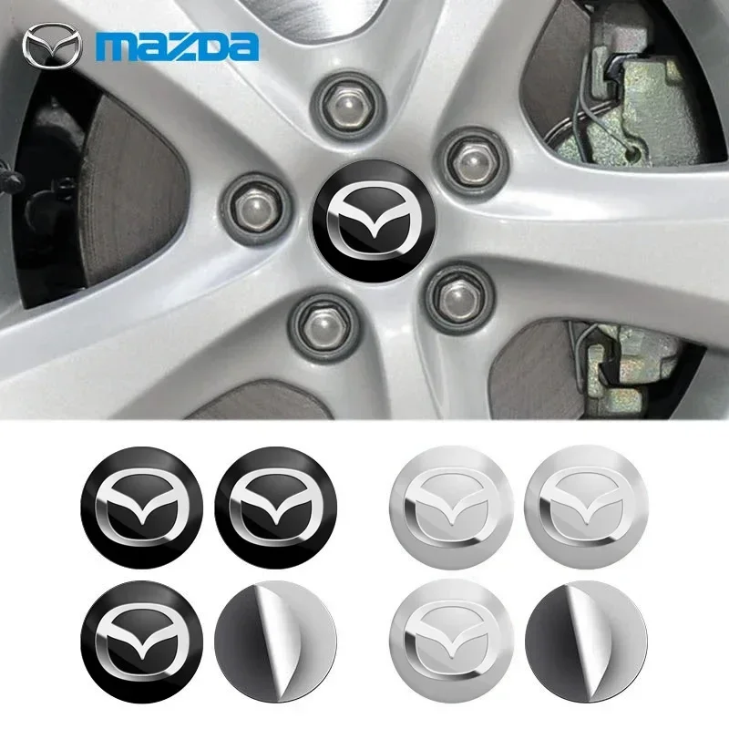 4pcs 56mm Car Wheel Center Hub Cap Rim Cover Emblem Stickers For Mazda 2 3 5 6 M5 Ms CX-4 CX-5 CX6 M3 M6 MX3 MX5 Car Accessories