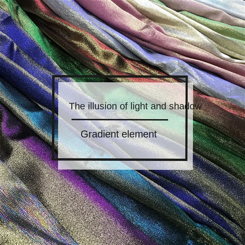 Metal Wire Gradient Glitter Fashion Jacquard Fabric Stage Costumes Suits Dress Designer Diy Sewing Cloth By The Meter