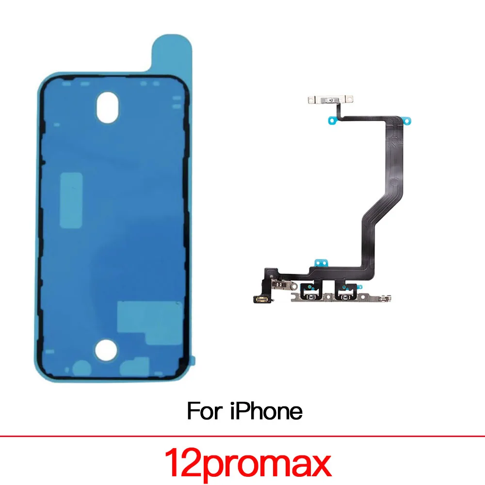 Power Volume Button Flex Cable  for iPhone 12 Mini Pro Max Include Bracket And Waterproof Tape Replacement