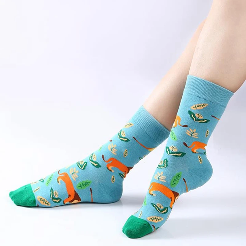 Happy Chinese Year of the Rabbit Socks Cute Cartoon Animal Lion Cow Giraffe Elephant Sloth Creative Fun Women Harajuku Stocking