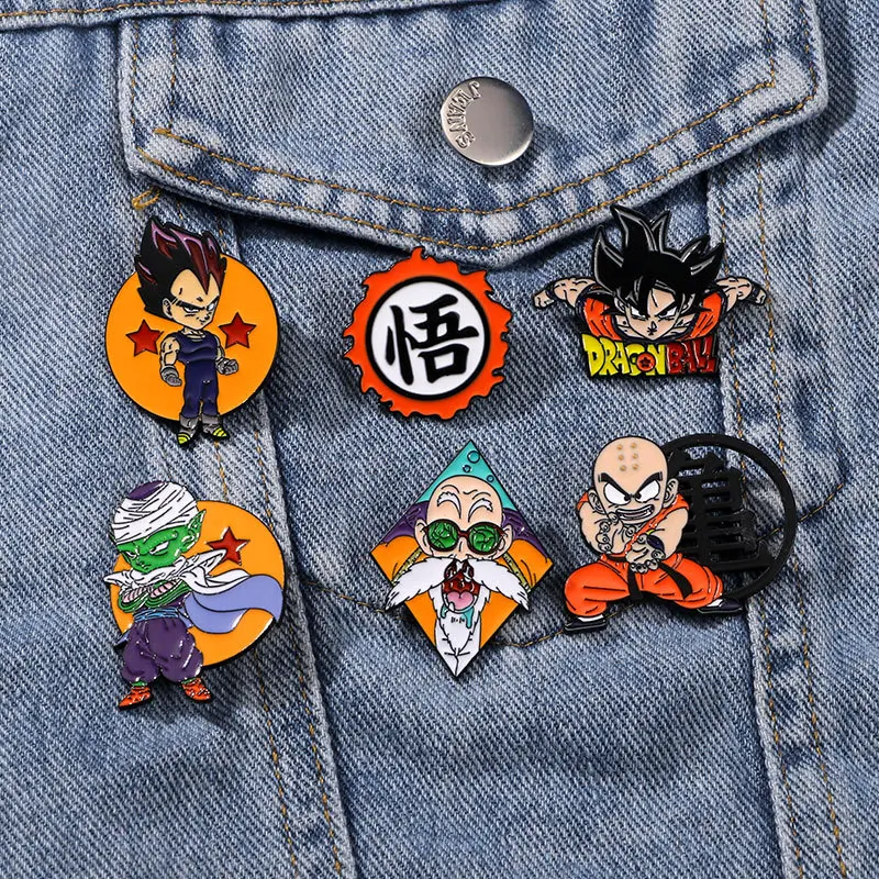 Dragon Ball เข็มกลัด Toriyama Akira Dragon Ball Goku เต่า Fairy Bick บรรจุภัณฑ์หนังสือเครื่องประดับป้ายการ์ตูนเด็กฮาโลวีน