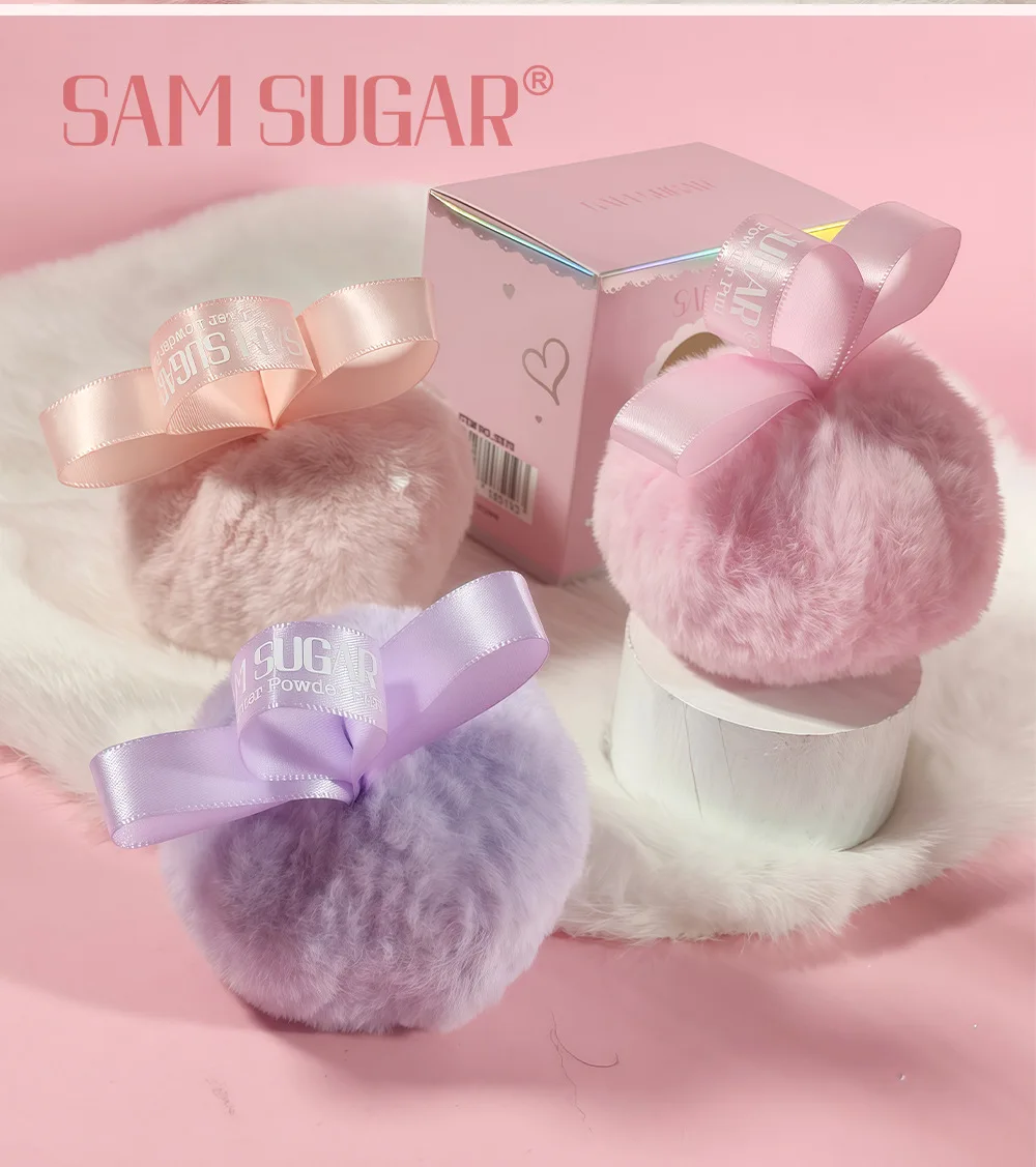Pink Peach Shining Powder High Glitter Makeup For Face Body Collarbone Highlighting With Soft Puff Multi Use Cosmetic