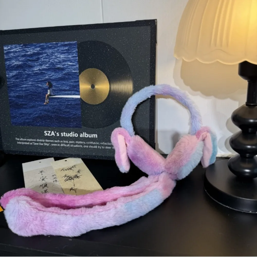 Креативные наушники с кроличьими ушками, мягкие движущиеся прыгающие уши, зимние теплые наушники, теплые наушники для женщин и девочек