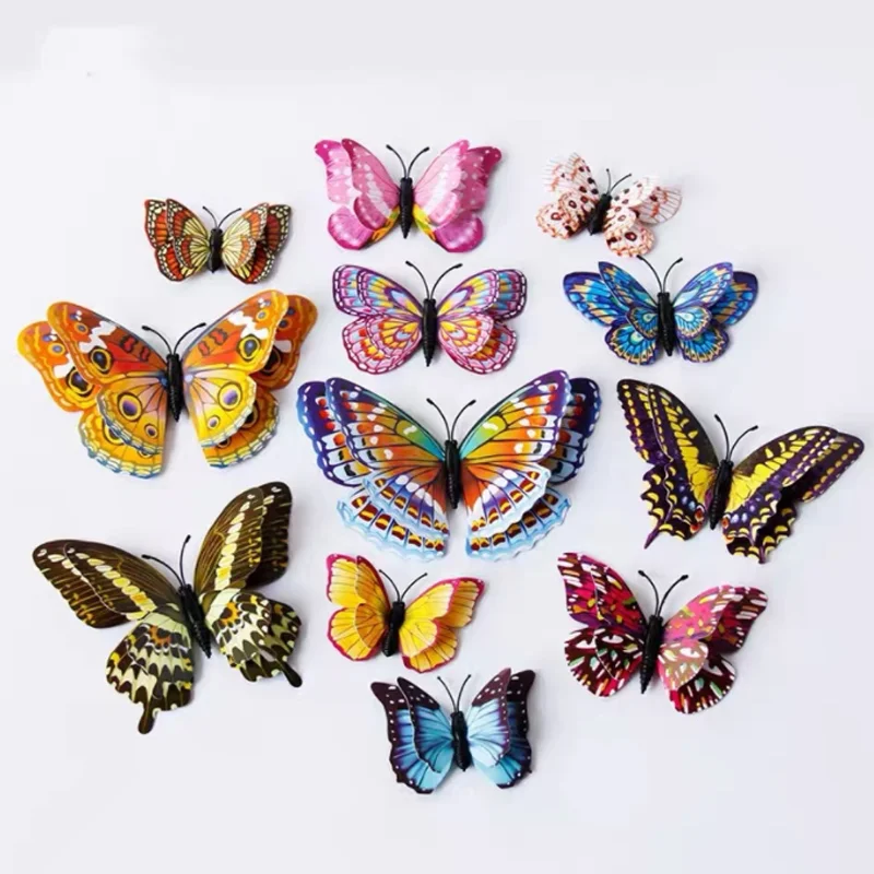 

Simulation Luminous Butterfly Wall Stickers Plastic PVC Creative DIY Home Decoration Festival Wedding Refrigerator Stickers