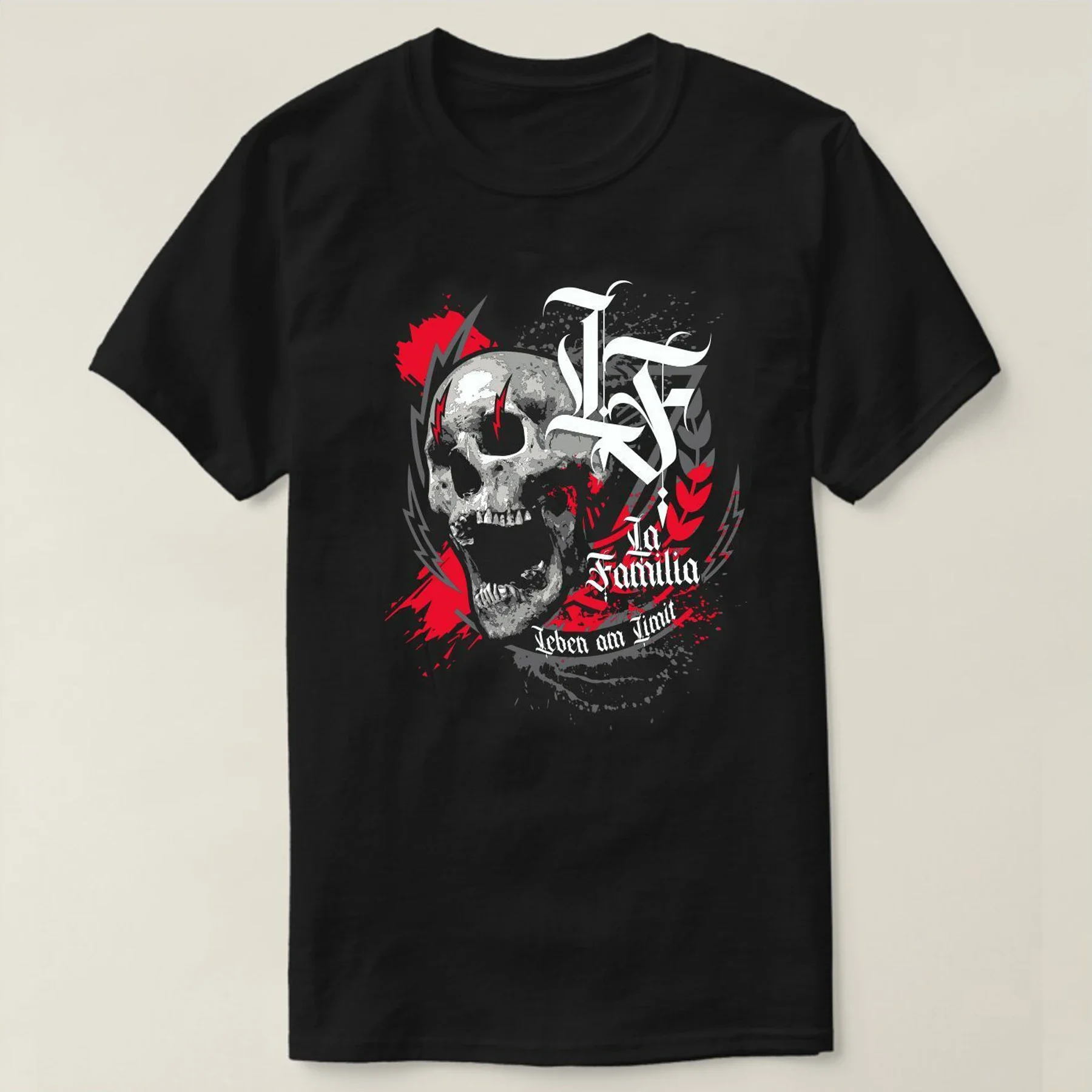 La Familia FCK Life At The Limit Gothic Skull T Shirt New 100% Cotton Short Sleeve O-Neck T-shirt Casual Mens Top