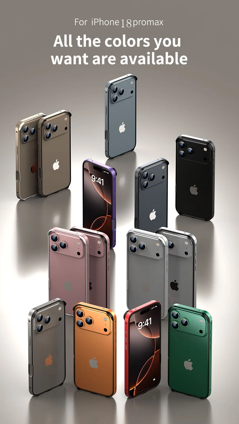 Hybrid-Silikonrahmen Aluminiumlegierung Handyhülle für iPhone Air 18 17 16 15 14 13 12 Pro Max Wärmeableitender Metall-Bumper Zubehör – Detail 9