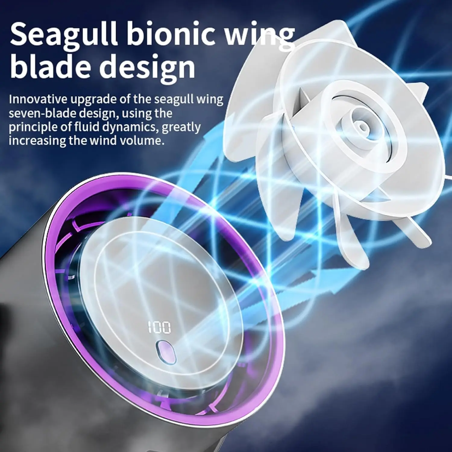 Ventilador eléctrico inteligente de escritorio, 100 ajustes de velocidad del viento, carga Usb, pantalla Digital, refrigeración por circulación de alta velocidad, ventilador portátil silencioso