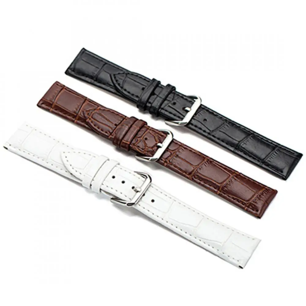 Unisex Faux Leather Watchbands Women\'s Men\'s Replacement Watch Strap Buckle Band 16mm 18mm 20mm 22mm