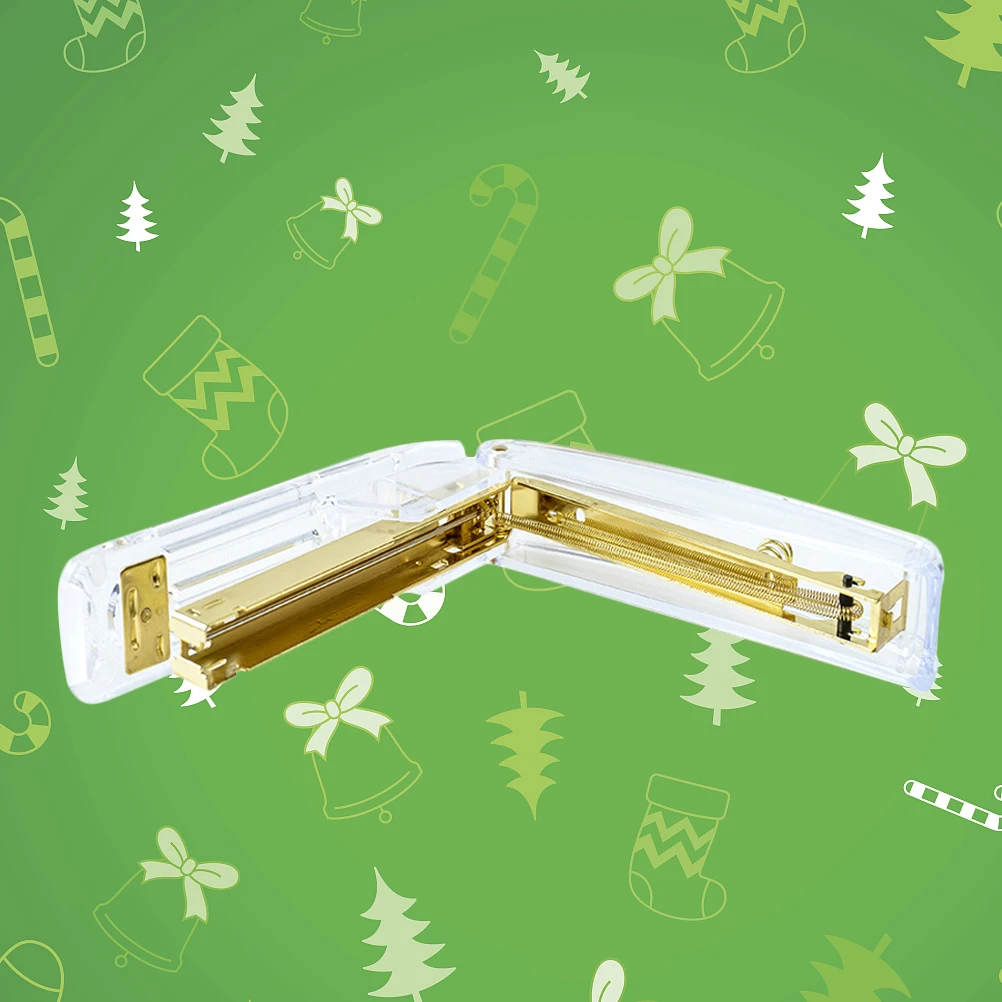 Mini Stapler 20pcs Portable Plastic Stapler Manual Book Sewer for Office Home School Compact Lightweight Transparent Design