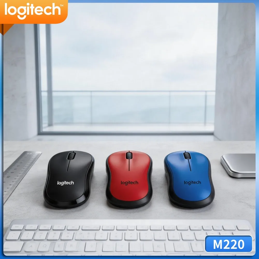 Logitech M220 Silent Mouse Wireless Ambidextrous Design 18‑Month Battery For Windows Macos Laptop Desktop Home Office PC Usage