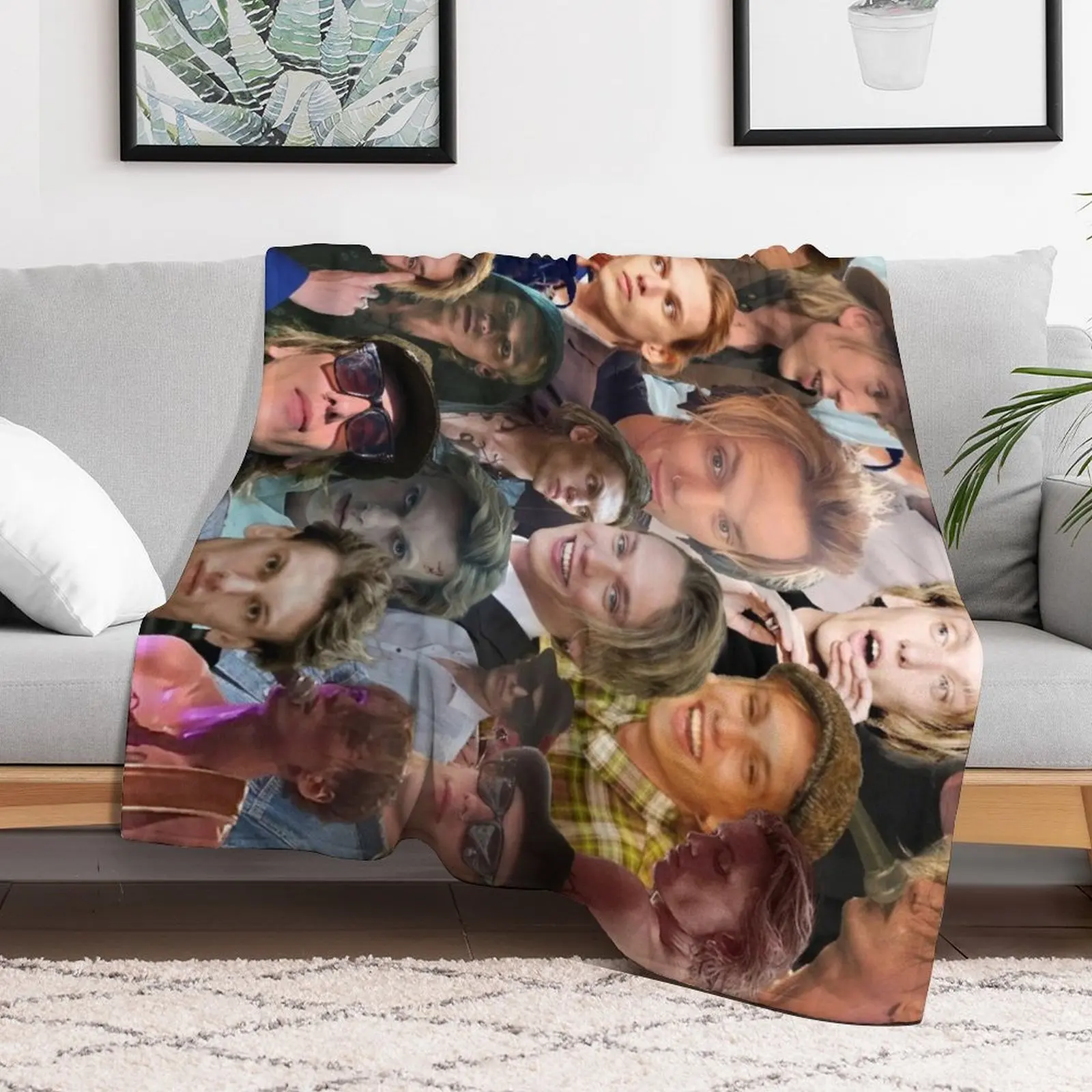 Jamie Campbell Bower Photo Collage Throw Blanket Sofa Beach Blankets