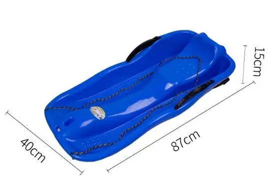 86cm 고밀도 플라스틱 눈썰매, 1~2인용, 내한성, 어린이 및 성인용, 손잡이 2개와 당김줄 포함