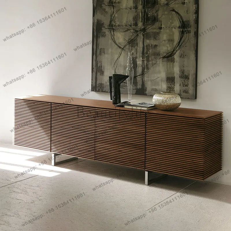 

Italian solid wood dining side cabinet art living room home modern simple door entrance cabinet