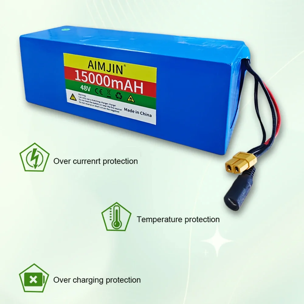 13S4P lithium battery 48V 15AH 18650 500W battery For various electronic devices and transportation equipment+charger