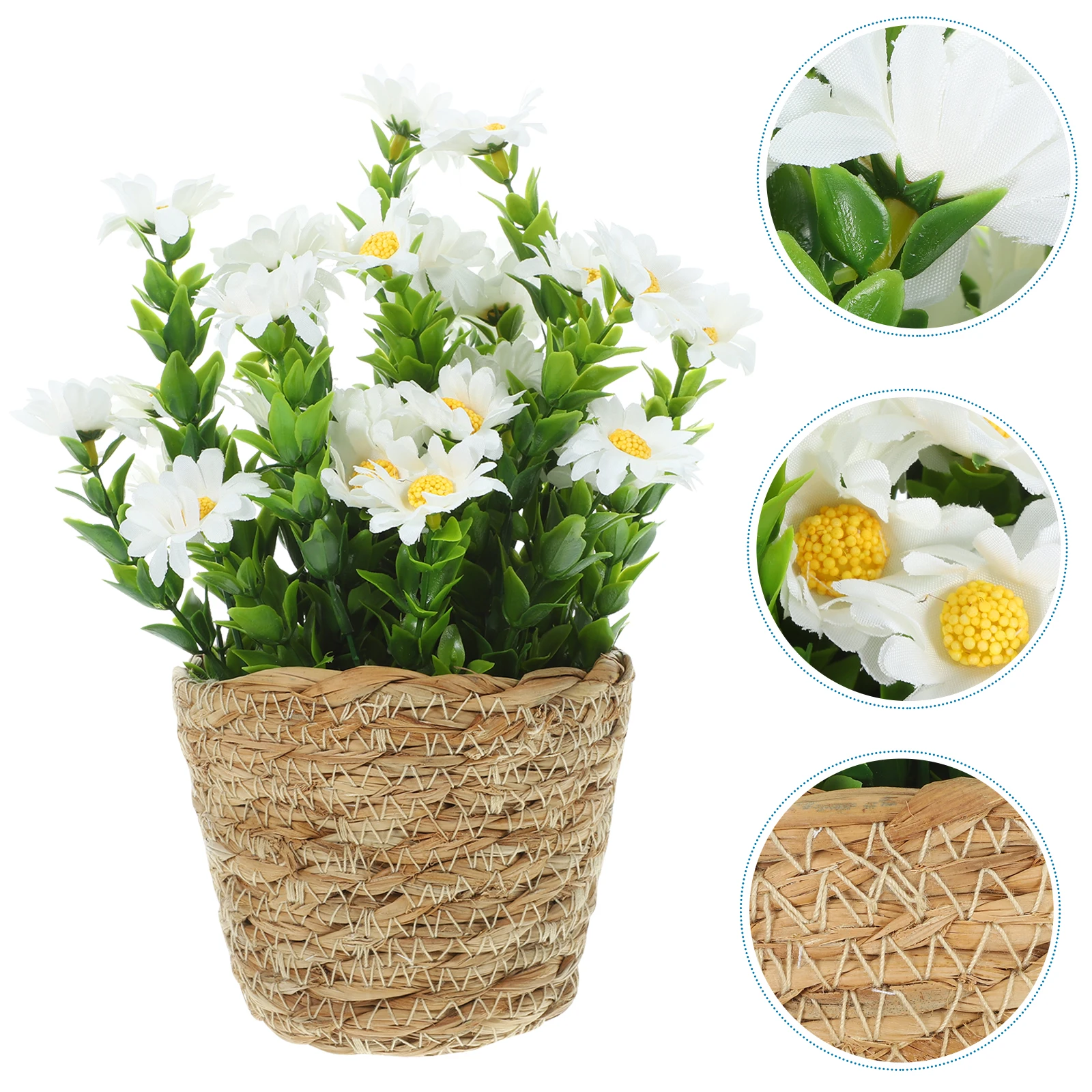 

Bark Simulated Potted Plant Office Home Decor Indoor Rattan Fake Flowering Plants Pots