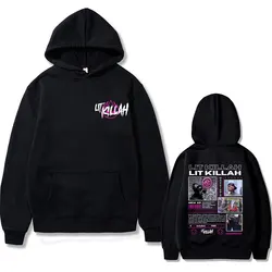 Limited Rapper Lit Killah felpa con cappuccio stampata su entrambi i lati felpa con cappuccio Vintage maschile uomo donna felpe con cappuccio moda Hip Hop