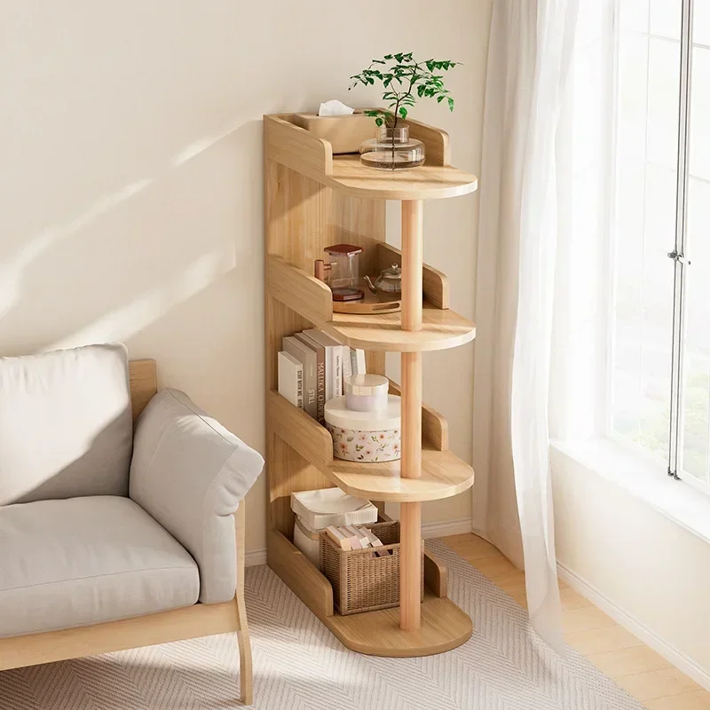 3-4Layer Living Room Sofa Storage Shelves Bedroom Clip Gap Collection Side Table Children Room Rack Ultra-narrow Small Bookshelf