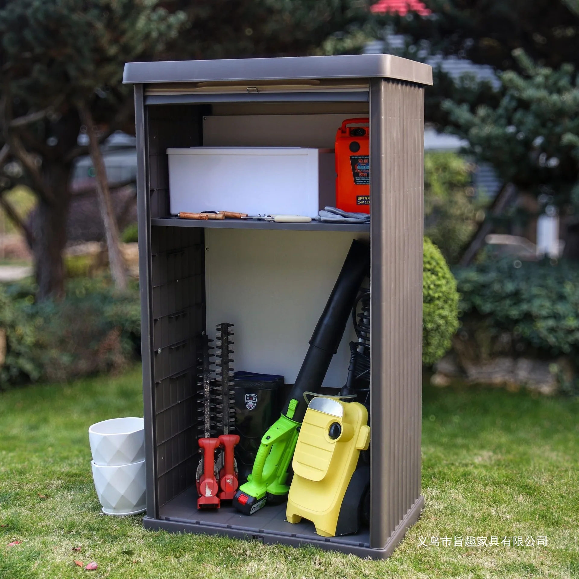 Cross-border special outdoor large tool box, pool storage container deck box garden push-pull box