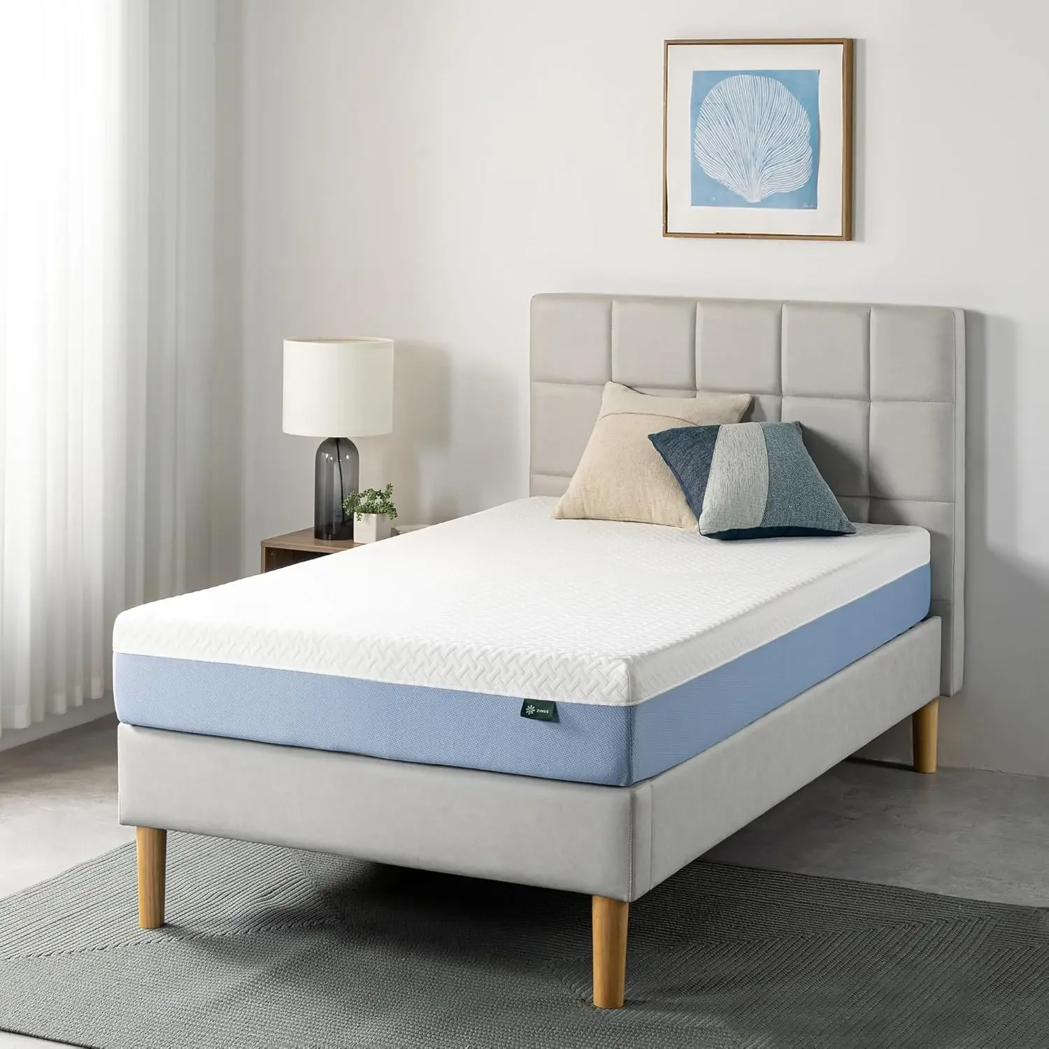 

8 Inch Twin Cooling Essential Memory Foam Mattress White Medium Feel Fiberglass Free Certified Safe Materials