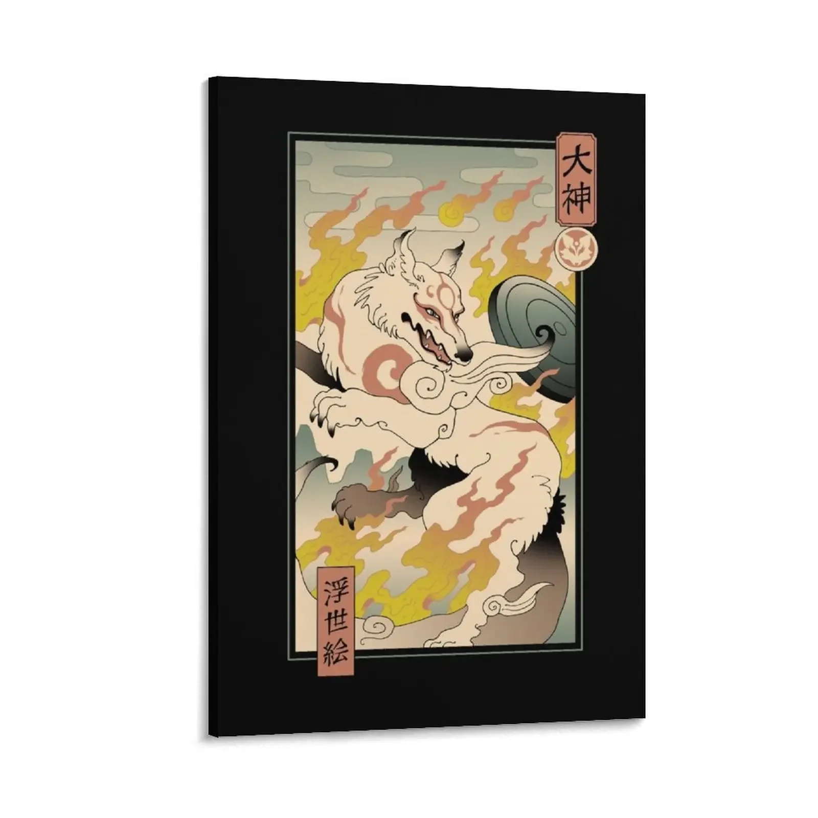 Okami Ukiyo-e Canvas Painting Decoration for bedroom anime poster