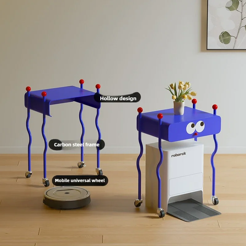 Carbon Steel Sofa Side Table  Wear-Resistant Storage Rack with Wheels Rust-Resistant Storage Chest  Anti-Bump   Bedside Storage