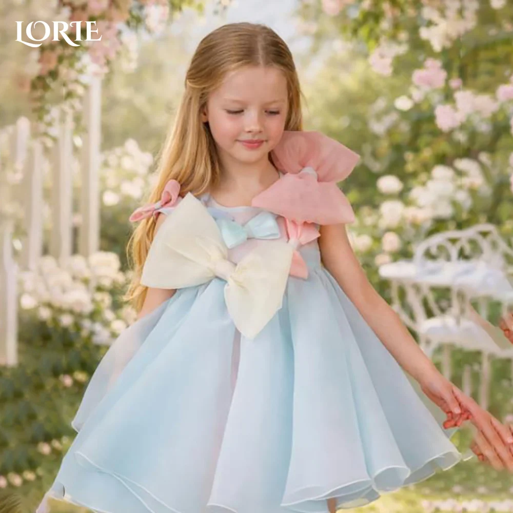 

LORIE Sweet Flower Girl Dress for Weddings A-Line Midi Bow Kids Formal Outfit Flower Girl Dresses Customized Gril Party Gowns