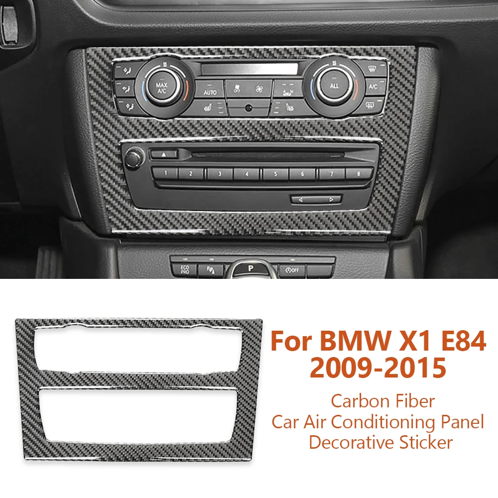 

For BMW X1 E84 2009-2015 Car-styling Carbon Fiber Car Central Control Air Conditioning Decorative Sticker Auto Inter Accessories