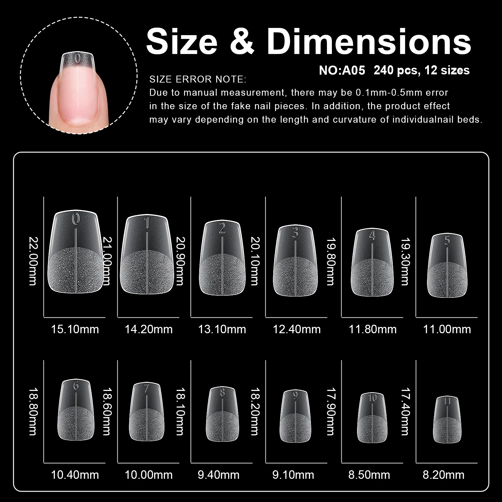 240 Stück kurze, mandelförmige Soft-Gel-X-Nagelspitzen, Full Cover Coffin Stiletto, mattierte, künstliche Nägel zum Aufkleben, DIY Salon Maniküre – Detail 16
