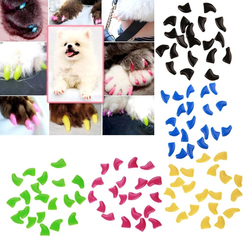 

100pcs Pet Lovely Pet Paw Claw Control Nail Protector for Cat and Dog Size L (Assorted Color)