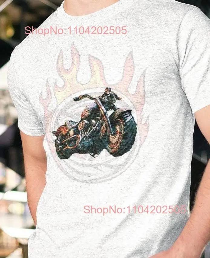 Heavy Cotton T Shirt motorcycle on top of a ring fire DTG with Unique Design attractive printing technique for buyers