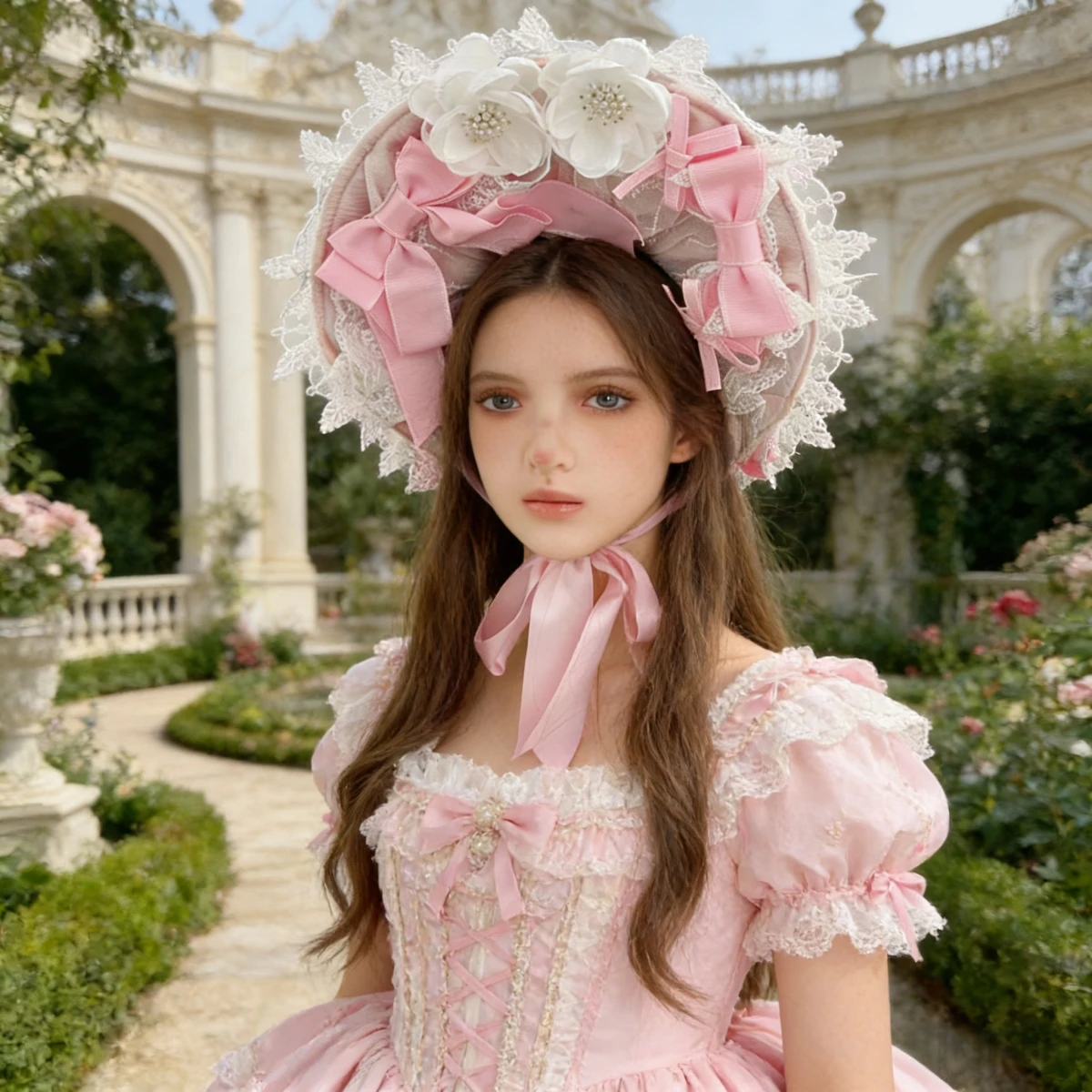 

Victorian Lace Bonnet Hat Headbands With Bowknot Flower Design For Wedding Cosplay And Fashion Party Gathering Styling