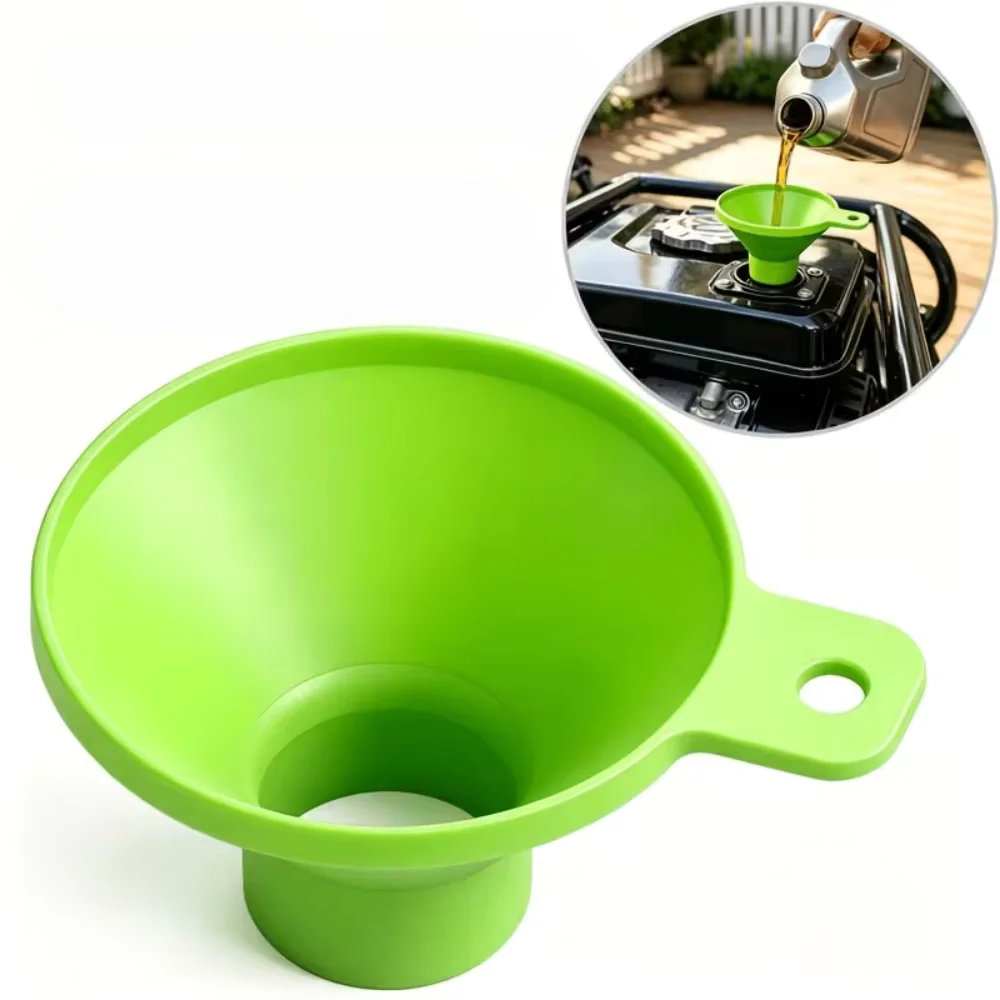 1pc Green Large Diameter Oil Funnel Machinery Large Caliber Design Avoiding Oil Spillage And Messy Leakage During Fuel