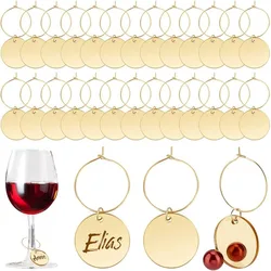 Wine Glass Charms Acrylic Drink Markers Glass Ring with Brass Hoop Drink Charms Party Decorations for Tasting Party Glass