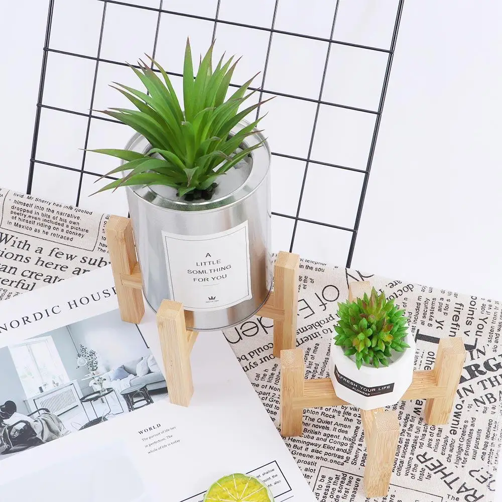 

Strong Durable Planter Home Decor Garden Wood Rack Bonsai Holder Flower Pot Trays Plant Stand Shelf