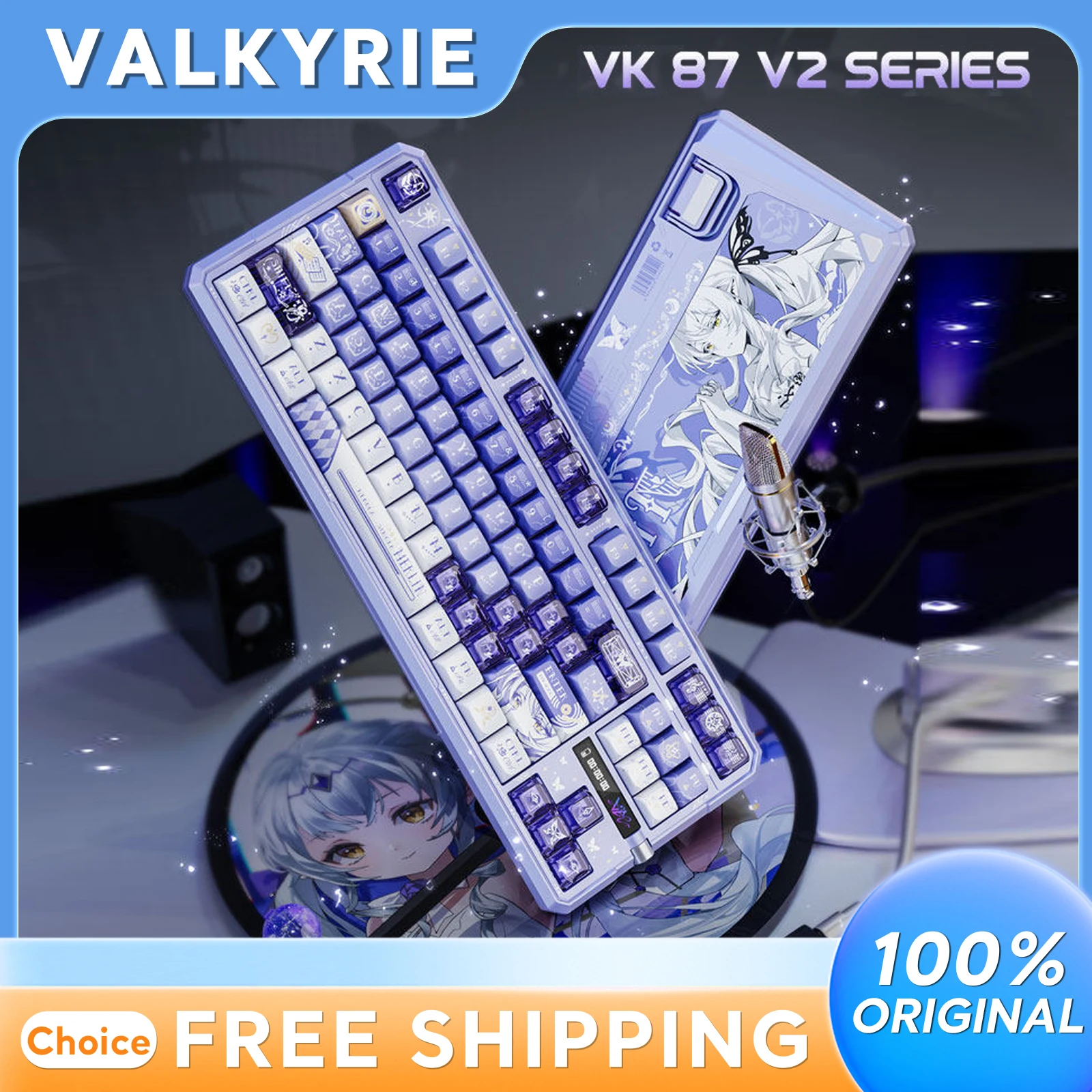 VALKYRIE VK87 Max V2 Mechanical Keyboard Tri Mode Wireless Customized Full Key Hot Swap Dual 8K Polling Rate Loki E-sports Gamer
