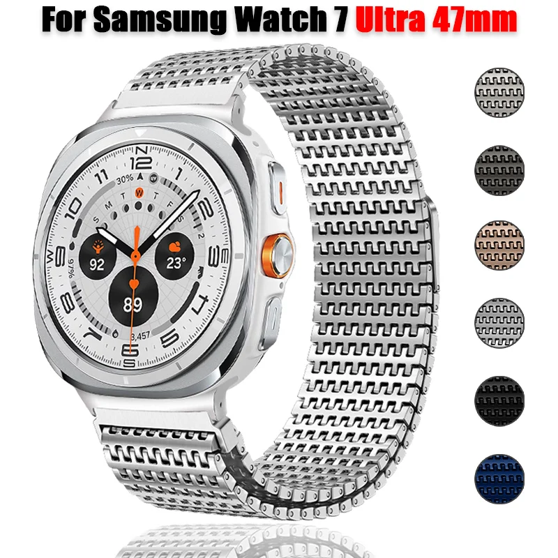 Keine Lücken Edelstahl armband für Samsung Uhr 7 Ultra 47mm magnetische Mailänder Schleife für Uhr 7 Ultra 47mm Metall Sport band